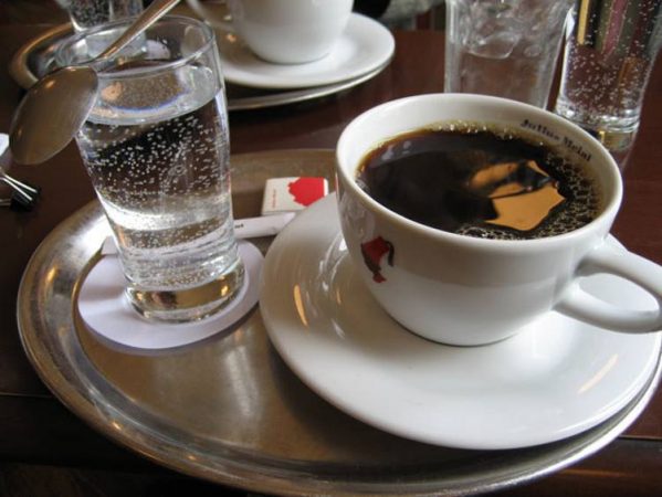 зачем в кафе подают воду к кофе